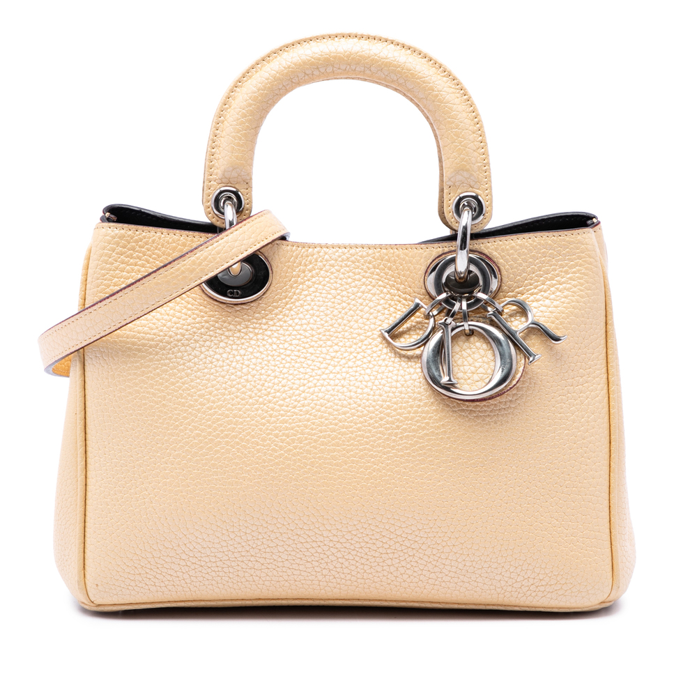 Pre-Loved Dior Mini Metallic Leather Diorissimo Satchel